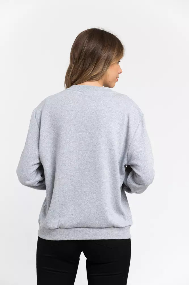 Сив памучен дамски пуловер Trussardi