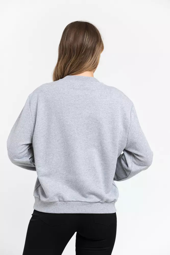 Сив памучен дамски пуловер Trussardi