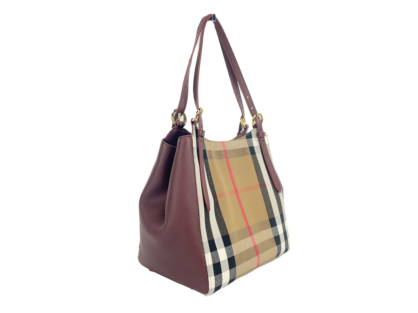 Burberry малка платнена чанта от махагонова карета Canterby