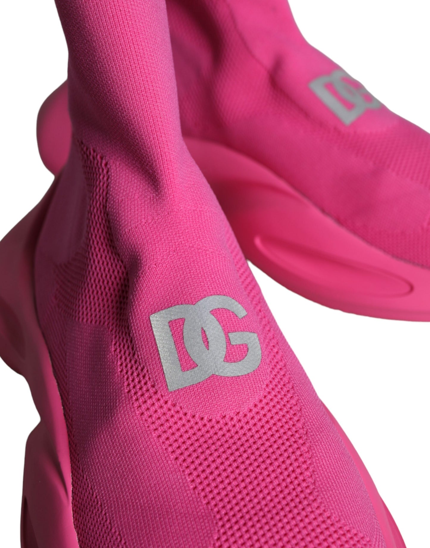 Dolce & Gabbana Pink Logo Print Slip On Socks Кецове Обувки