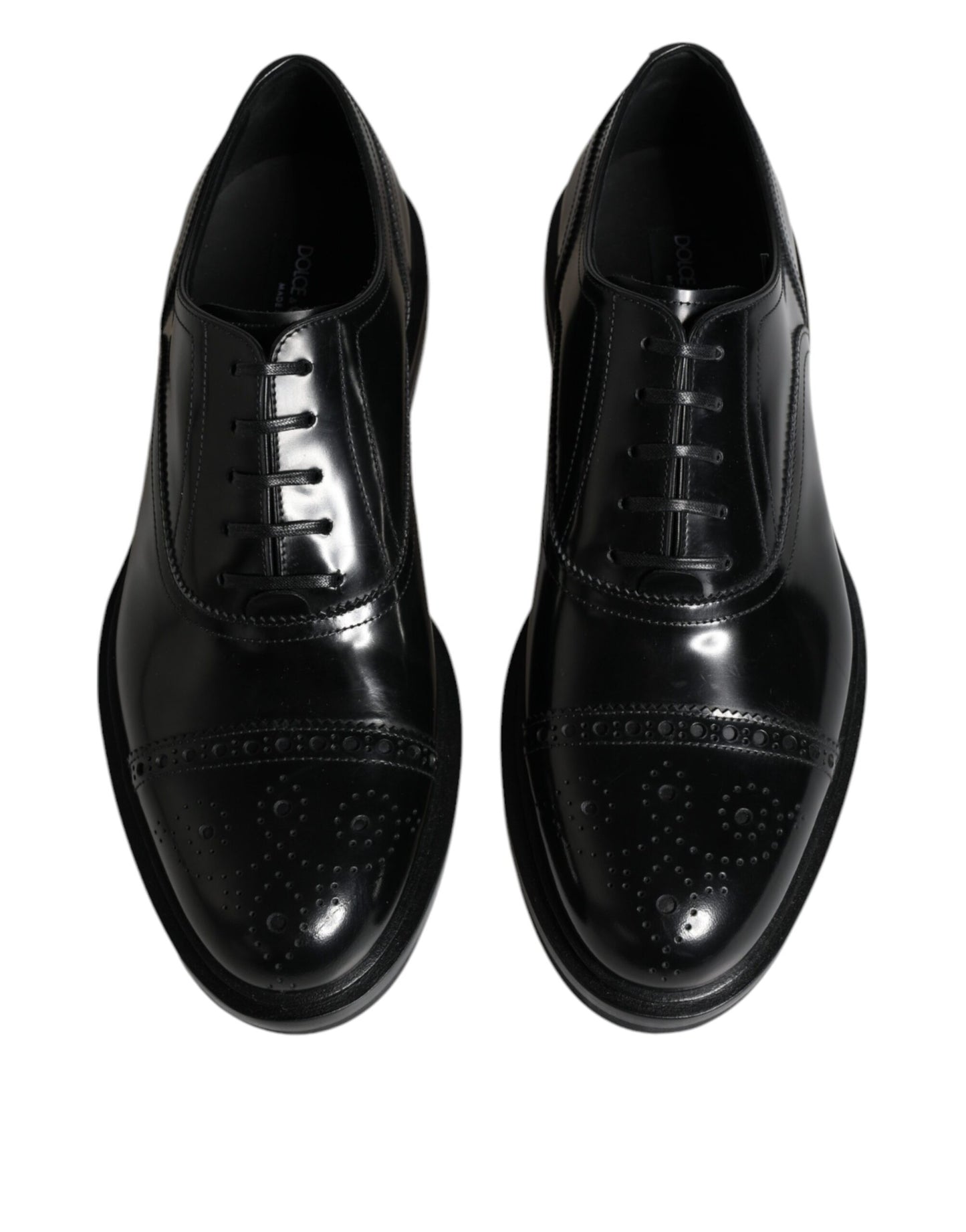 Dolce & Gabbana черни кожени мъжки официални обувки Oxford Wingtip