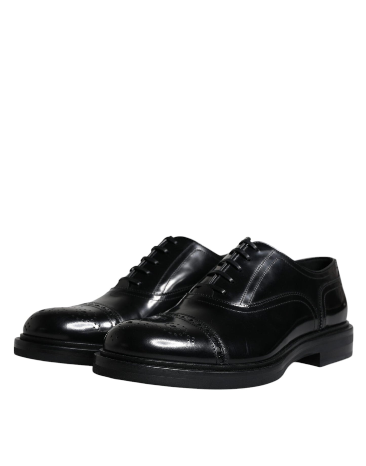 Dolce & Gabbana черни кожени мъжки официални обувки Oxford Wingtip