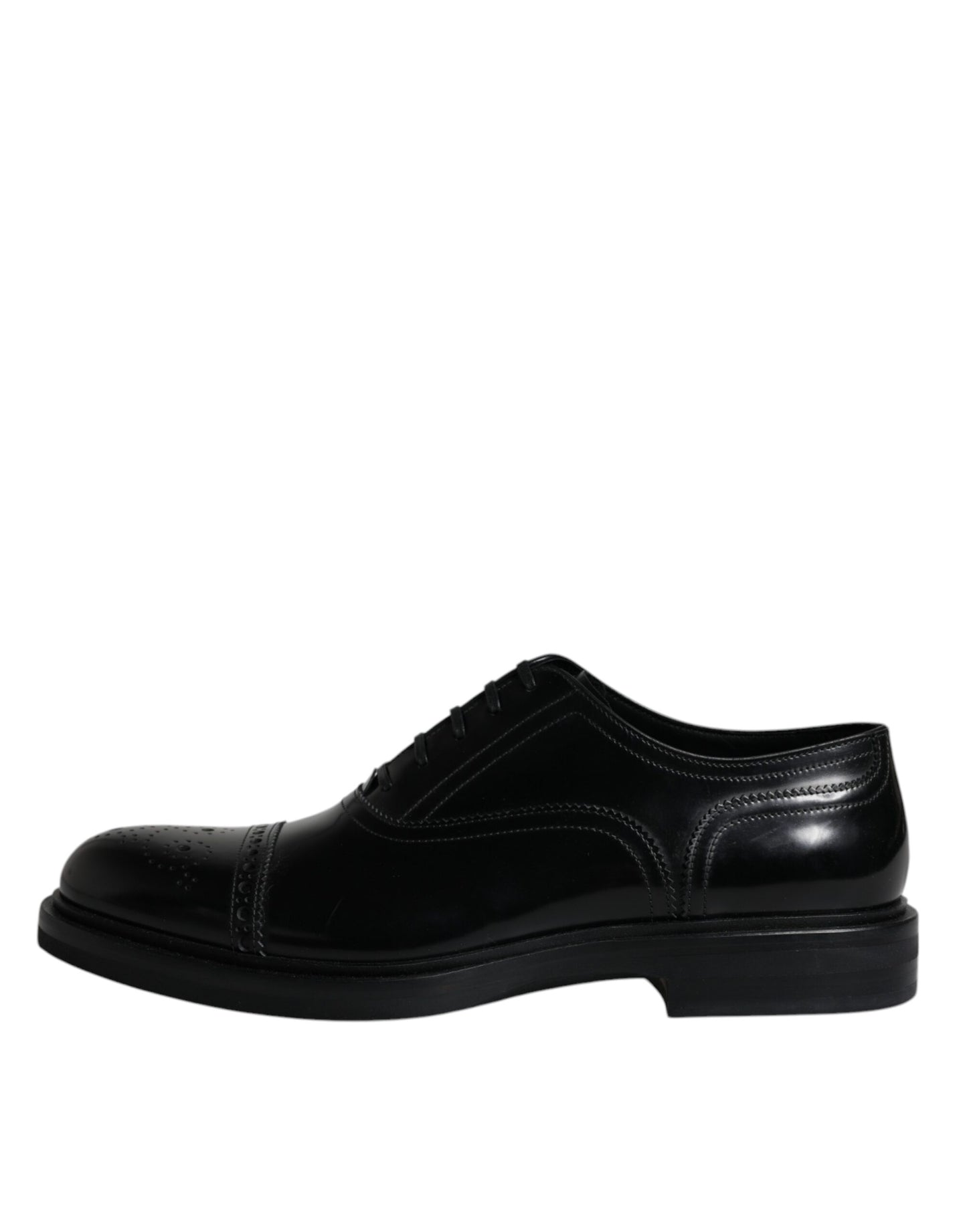 Dolce & Gabbana черни кожени мъжки официални обувки Oxford Wingtip