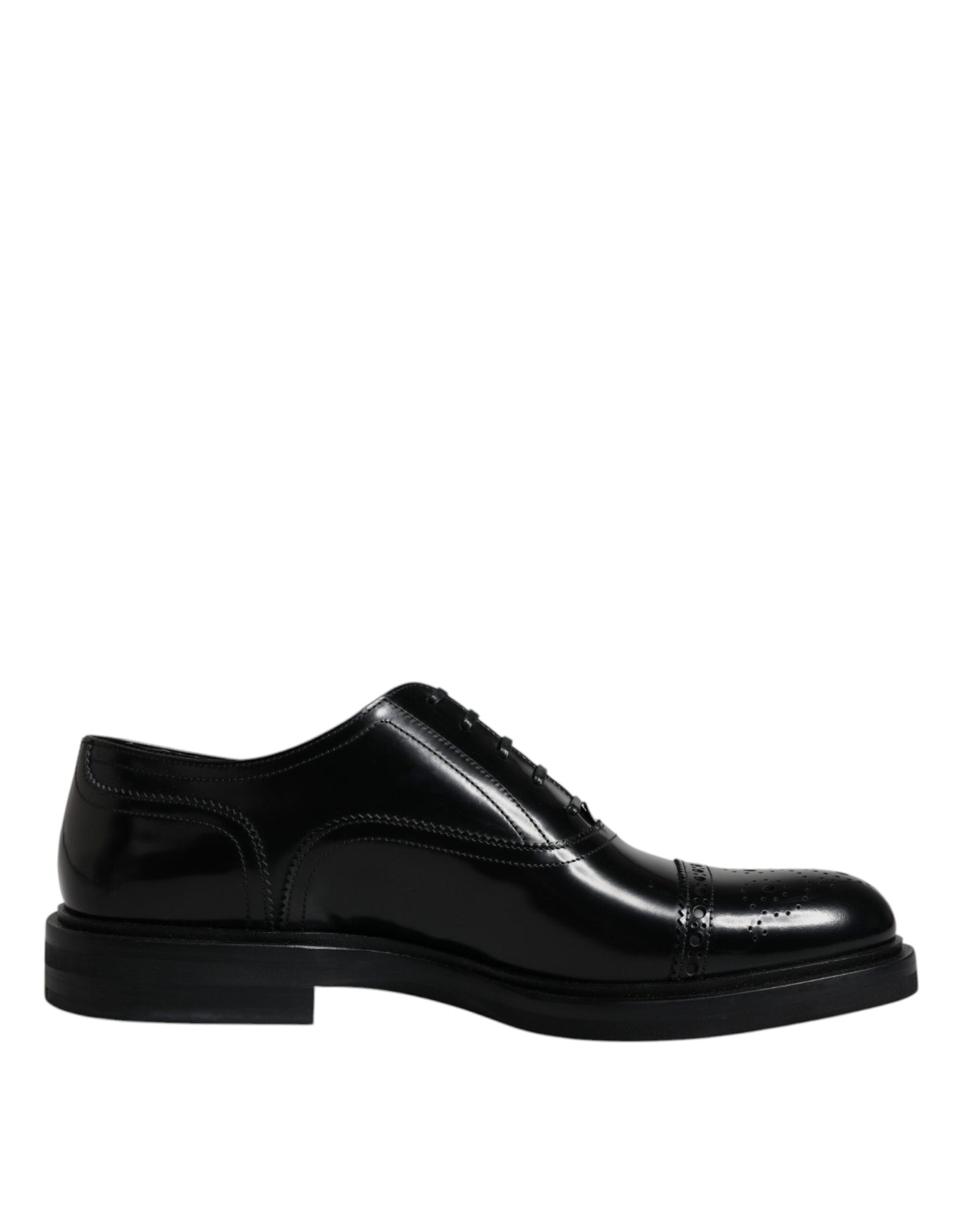 Dolce & Gabbana черни кожени мъжки официални обувки Oxford Wingtip