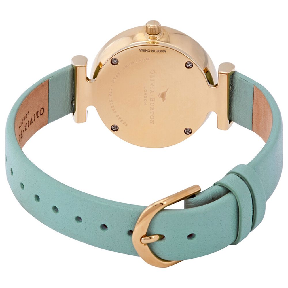 Зелен кожен кожен часовник Olivia Burton