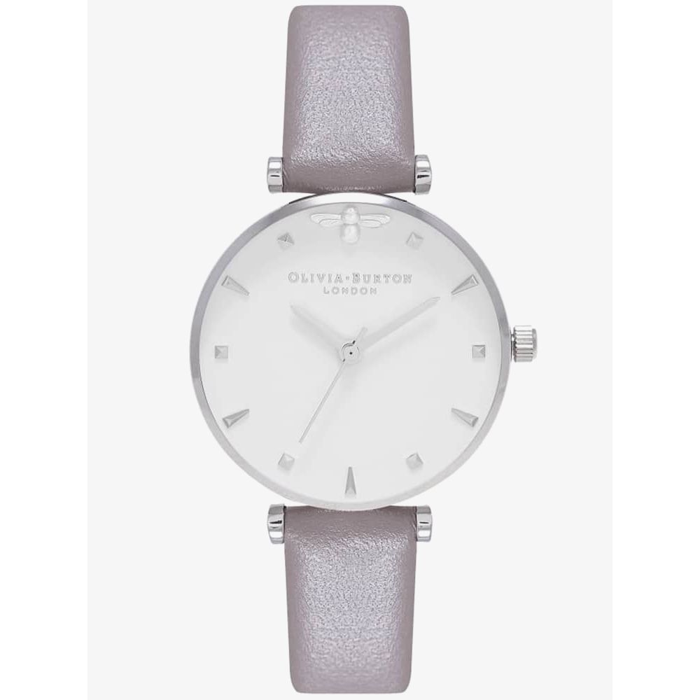 Сив часовник от синтетична кожа Olivia Burton