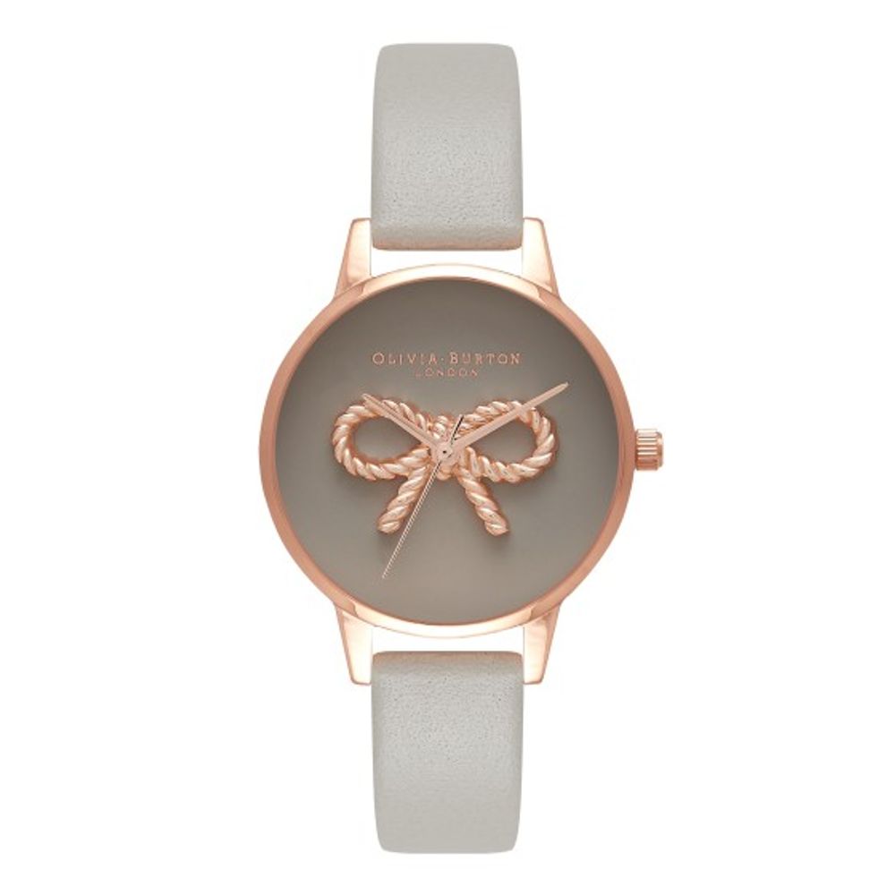 Сив кожен кожен часовник Olivia Burton