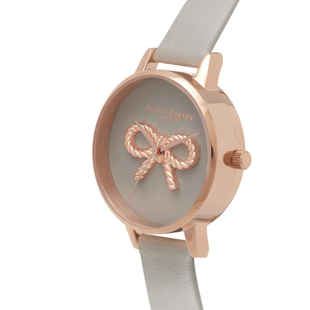 Сив кожен кожен часовник Olivia Burton