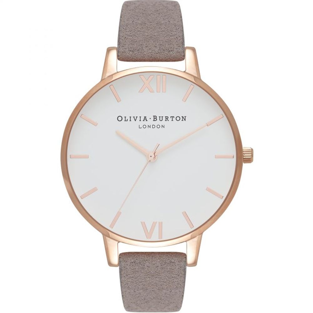 Сив кожен кожен часовник Olivia Burton