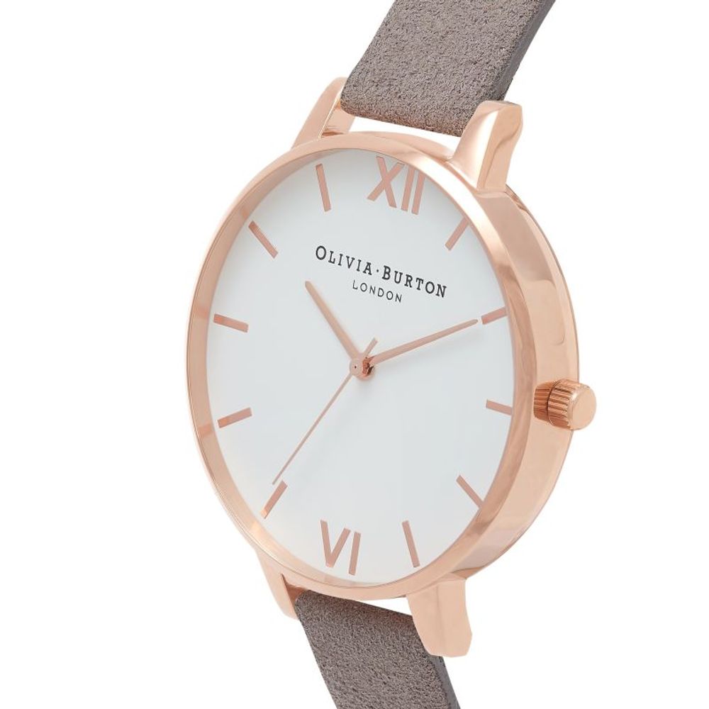 Сив кожен кожен часовник Olivia Burton