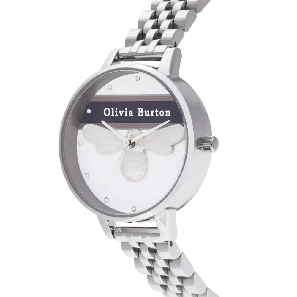 Сребърен стоманен часовник Olivia Burton