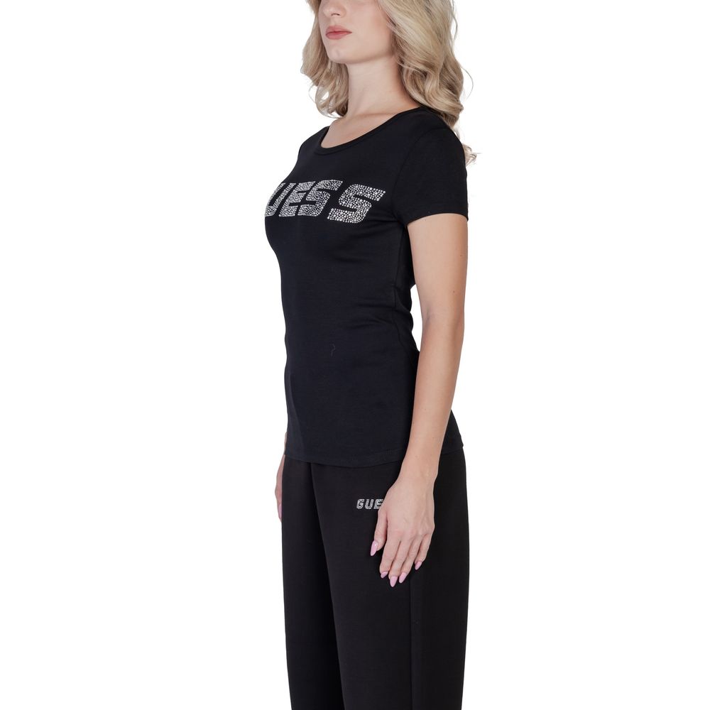Черни памучни горнища и тениска Guess Active