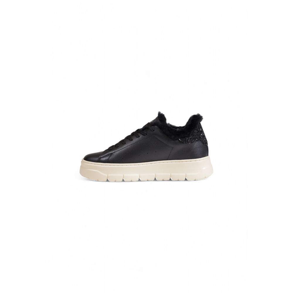 Crime London – Schwarze Ledersneaker