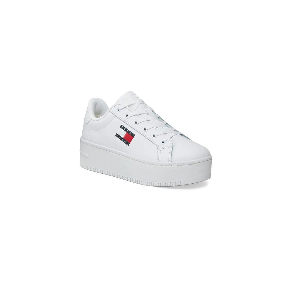 Tommy Hilfiger Jeans – Weiße Ledersneaker
