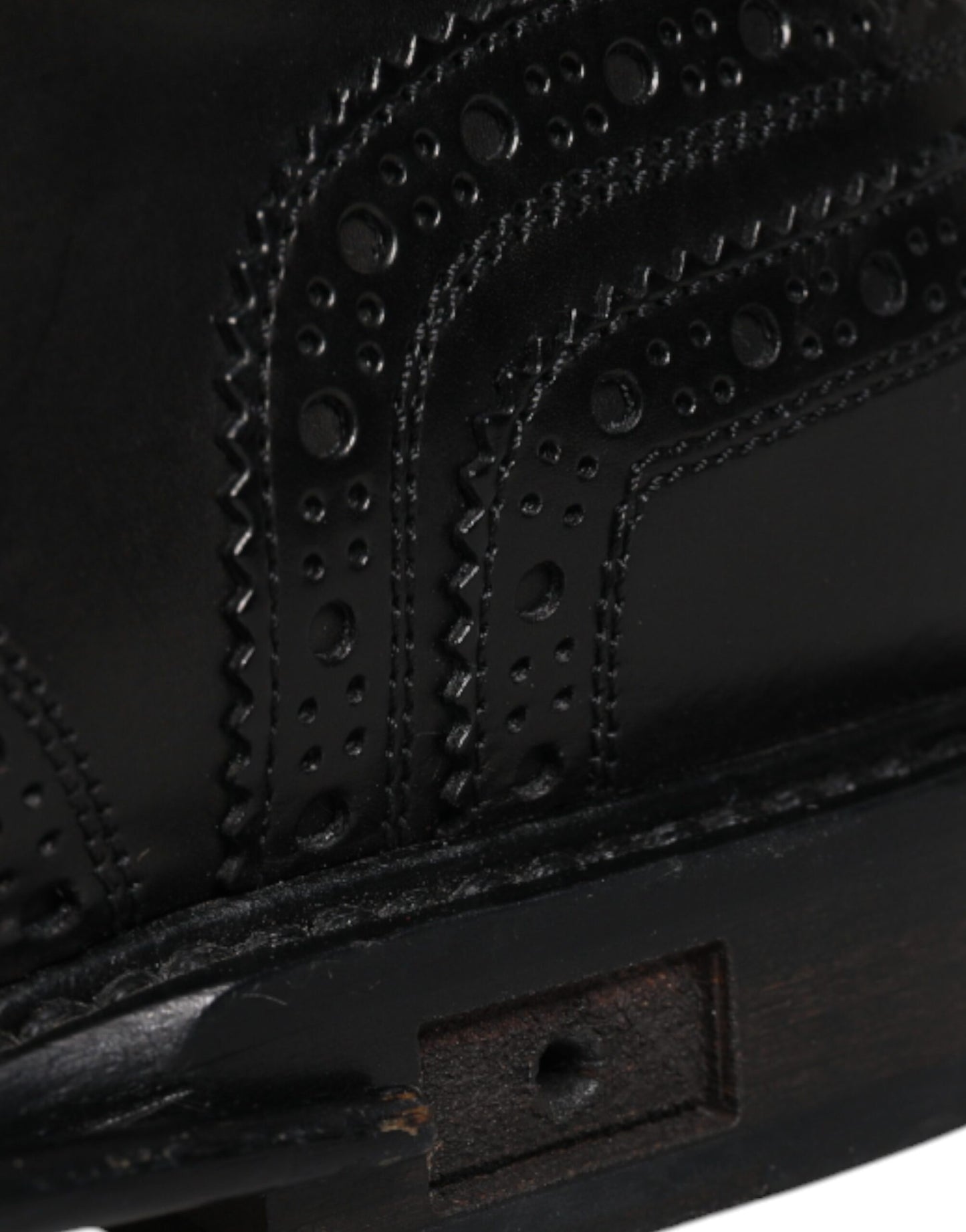 Dolce & Gabbana Черни кожени официални обувки дерби Wingtip