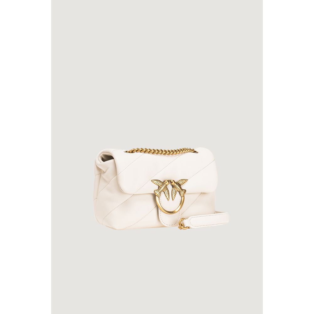 PINKO Creme Leder Handtasche