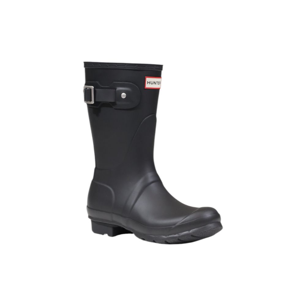 Hunter – Schwarzer Stiefel aus recyceltem Polyester