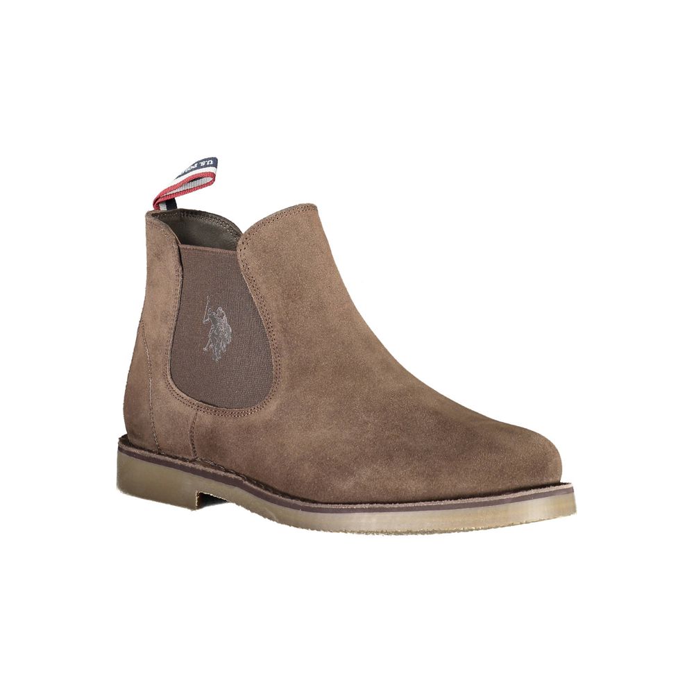 US POLO ASSN. Кафяви кожени мъжки ботуши