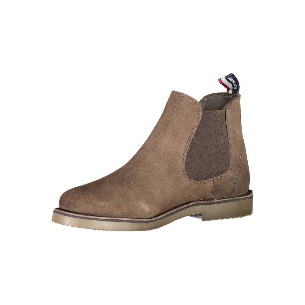 US POLO ASSN. Кафяви кожени мъжки ботуши
