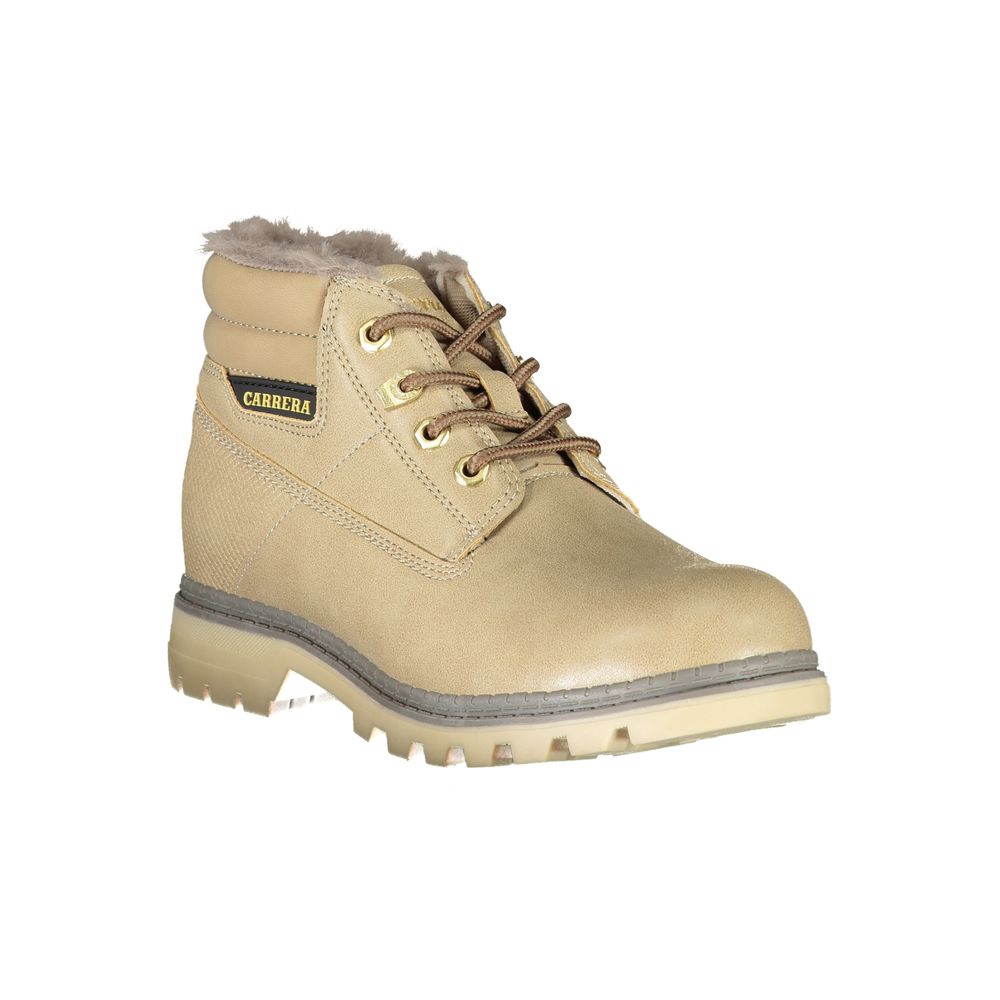 Carrera – Beige Schnürstiefel mit Kontrastdetails