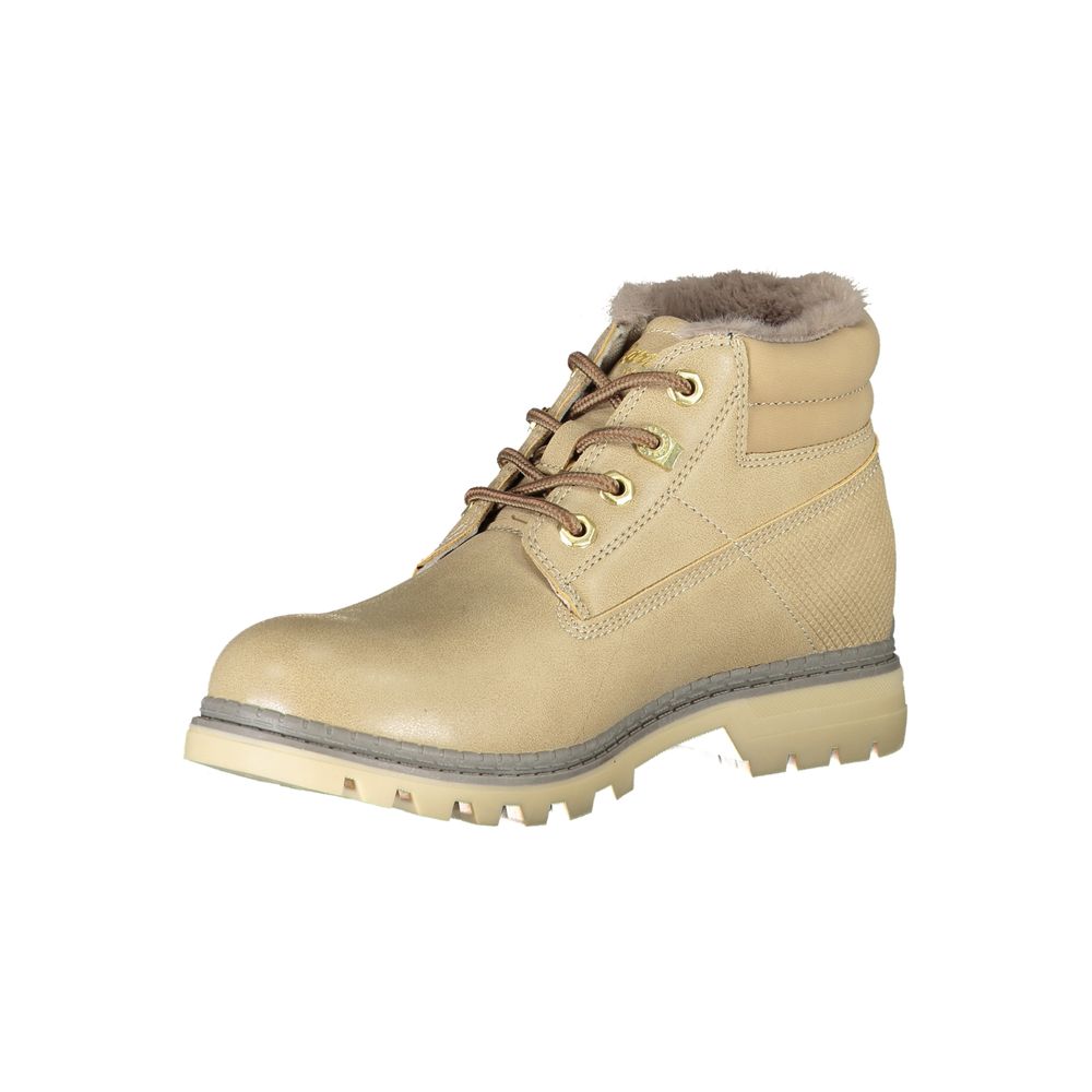 Carrera – Beige Schnürstiefel mit Kontrastdetails