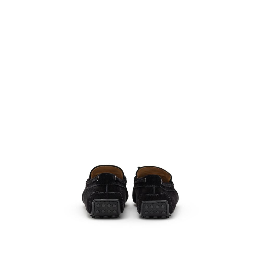 Кожени мокасини от черен велур Tod's