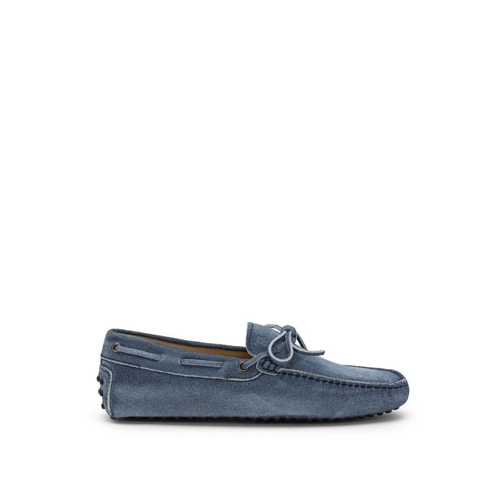Кожени мокасини от син велур Tod's