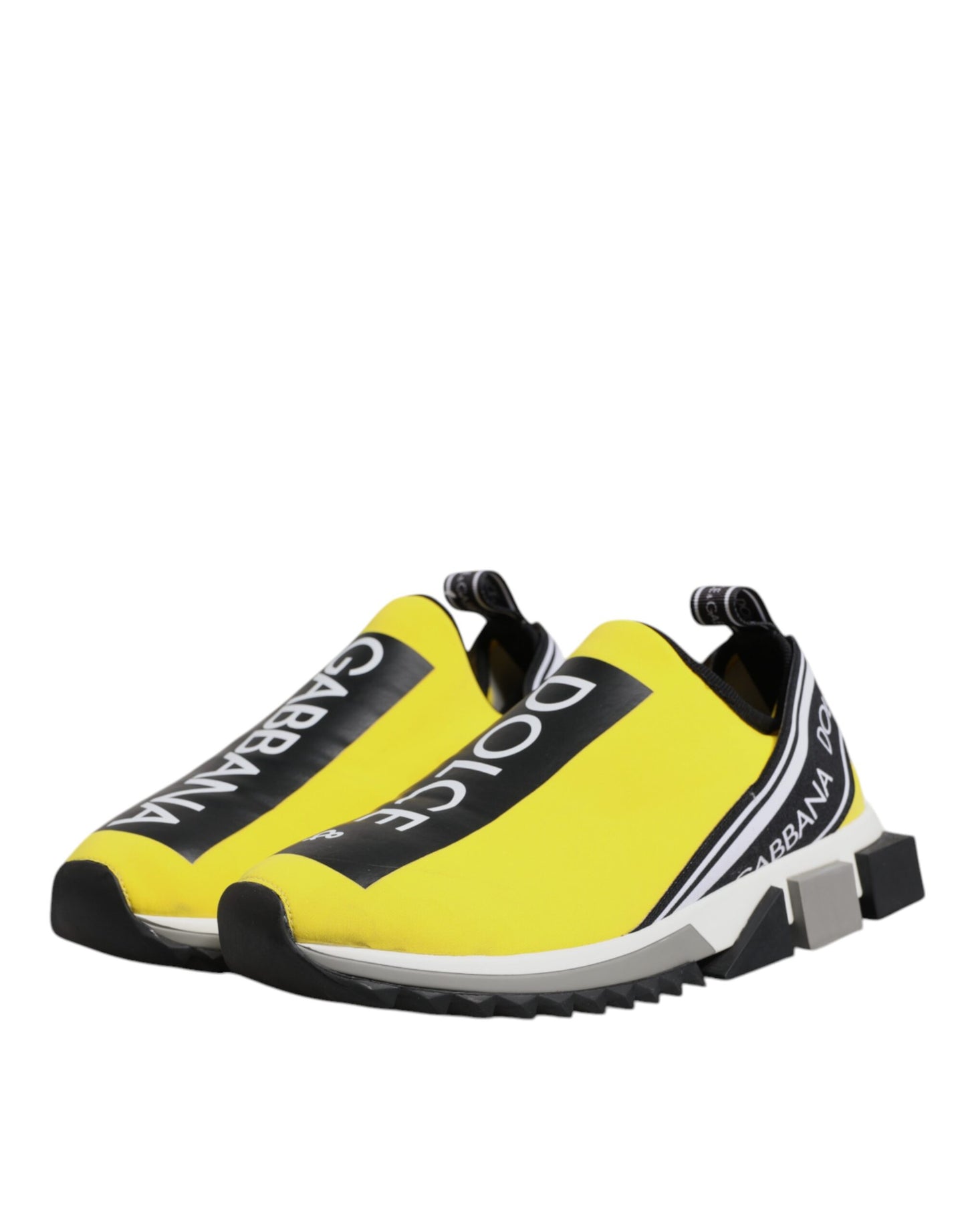 Dolce & Gabbana Yellow Black Sorrento Sneakers Shoes