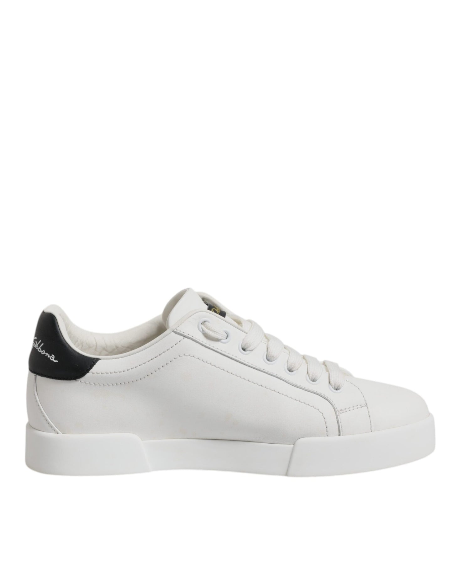 Dolce & Gabbana White Royal Crown Low Top Sneakers Shoes
