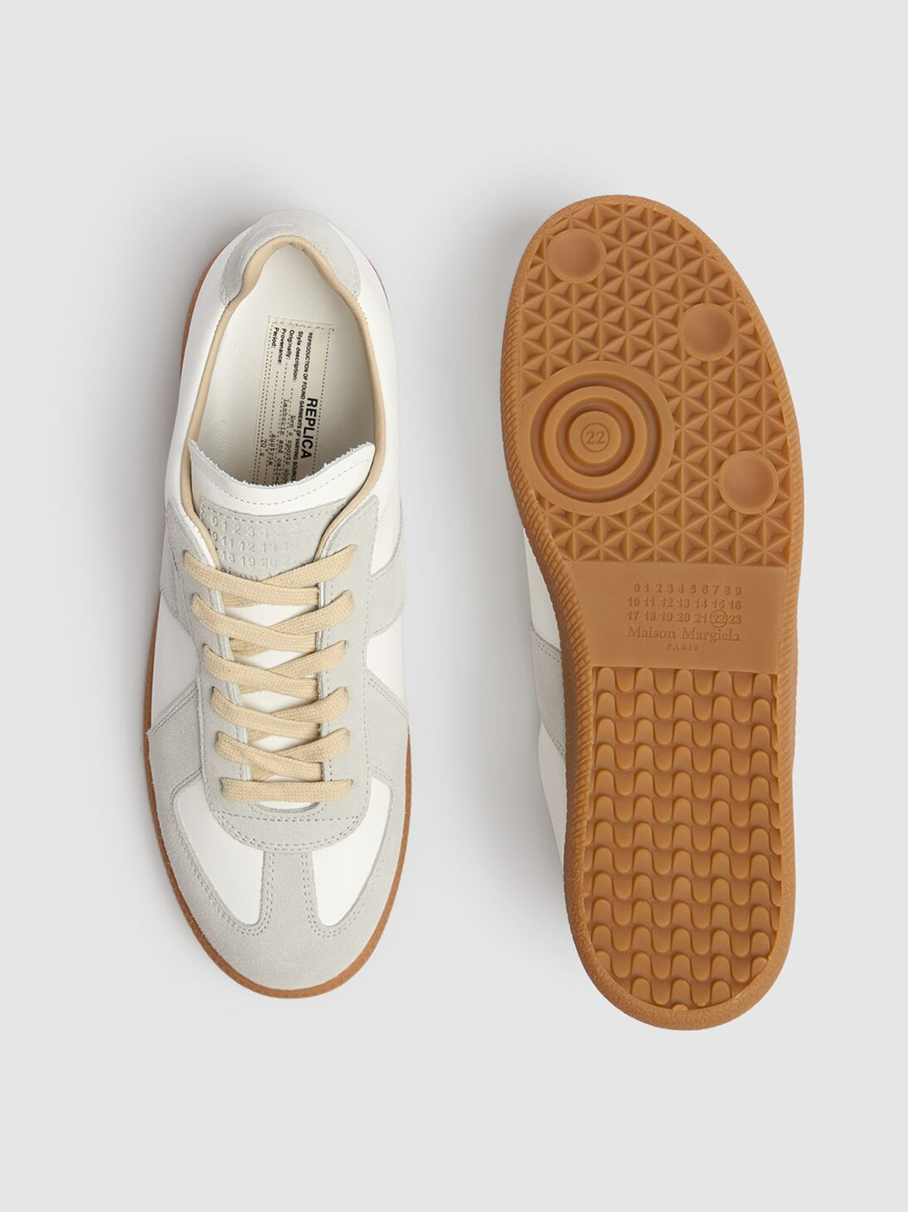 Maison Margiela Low Leather And Suede Sneakers