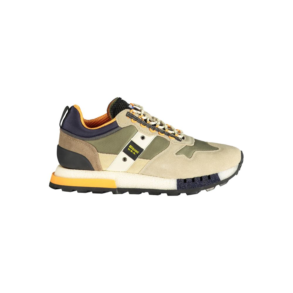 Blauer grüner Polyester-Sneaker