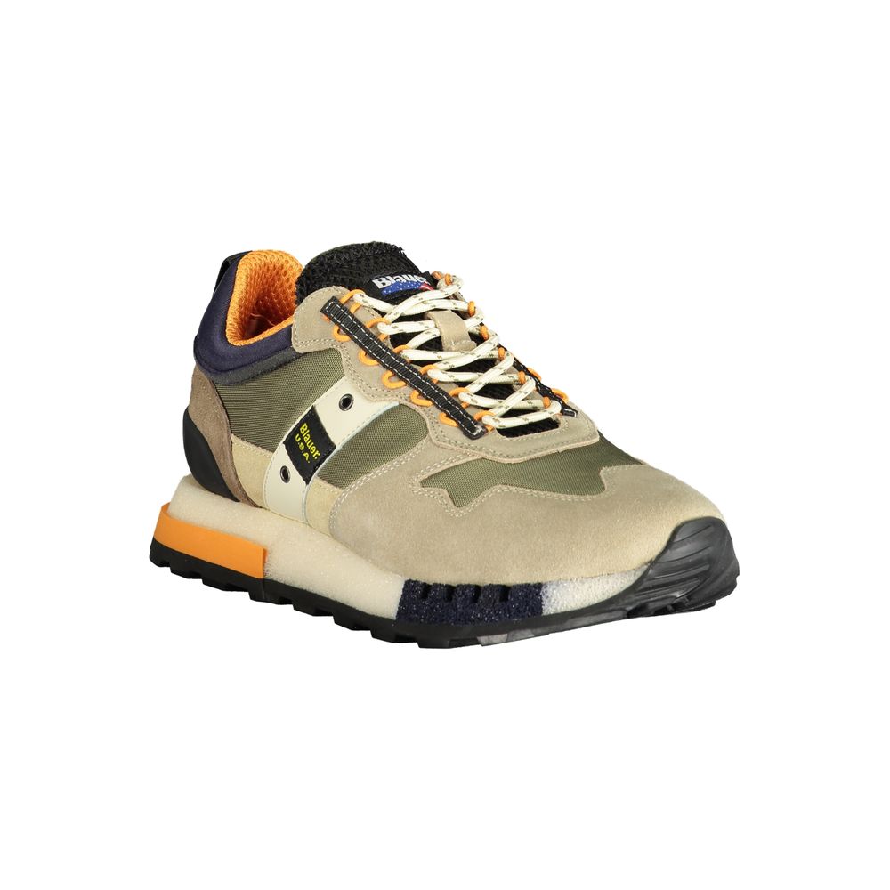 Blauer grüner Polyester-Sneaker