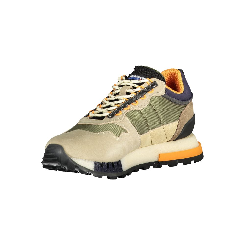 Blauer grüner Polyester-Sneaker
