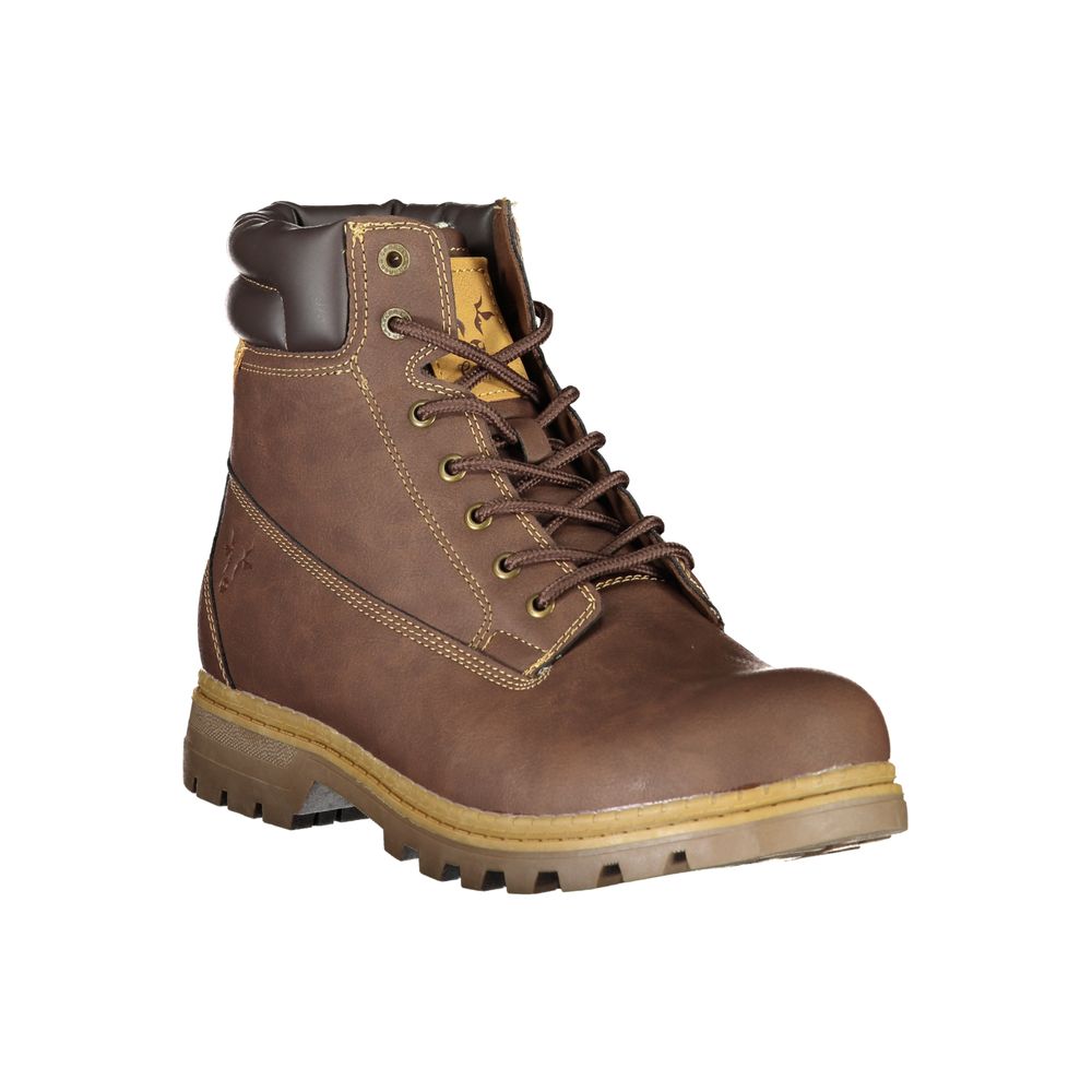 Carrera Elegante braune Schnürstiefel mit Kontrastdetail