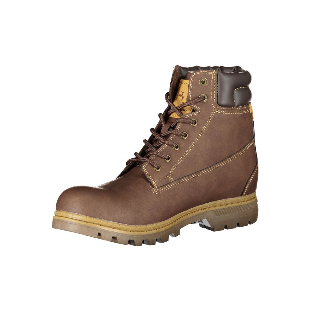 Carrera Elegante braune Schnürstiefel mit Kontrastdetail