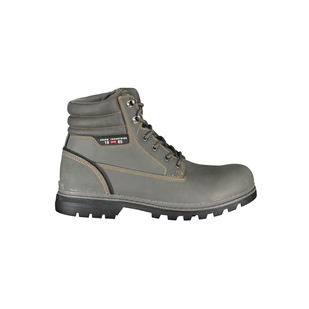 Carrera Chic сиви ботуши с връзки и контрастни детайли
