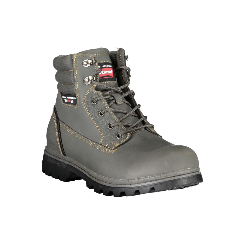 Carrera Chic сиви ботуши с връзки и контрастни детайли