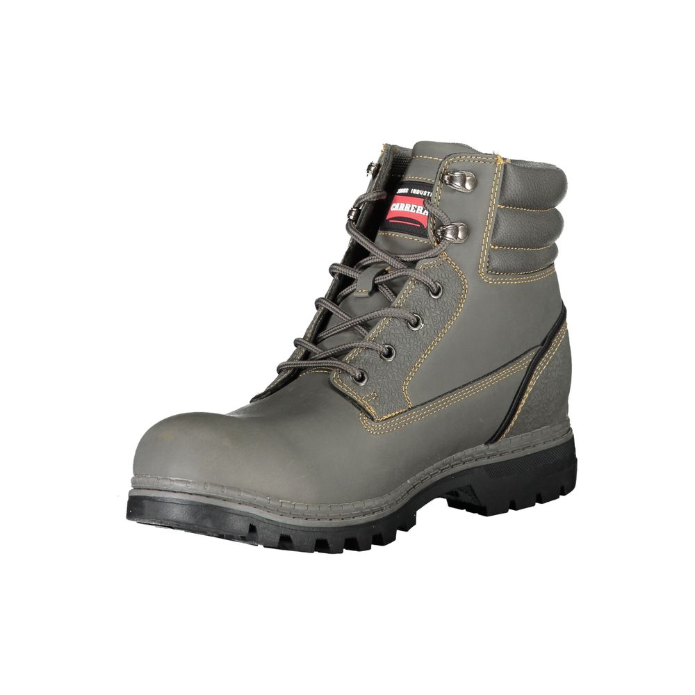 Carrera Chic сиви ботуши с връзки и контрастни детайли