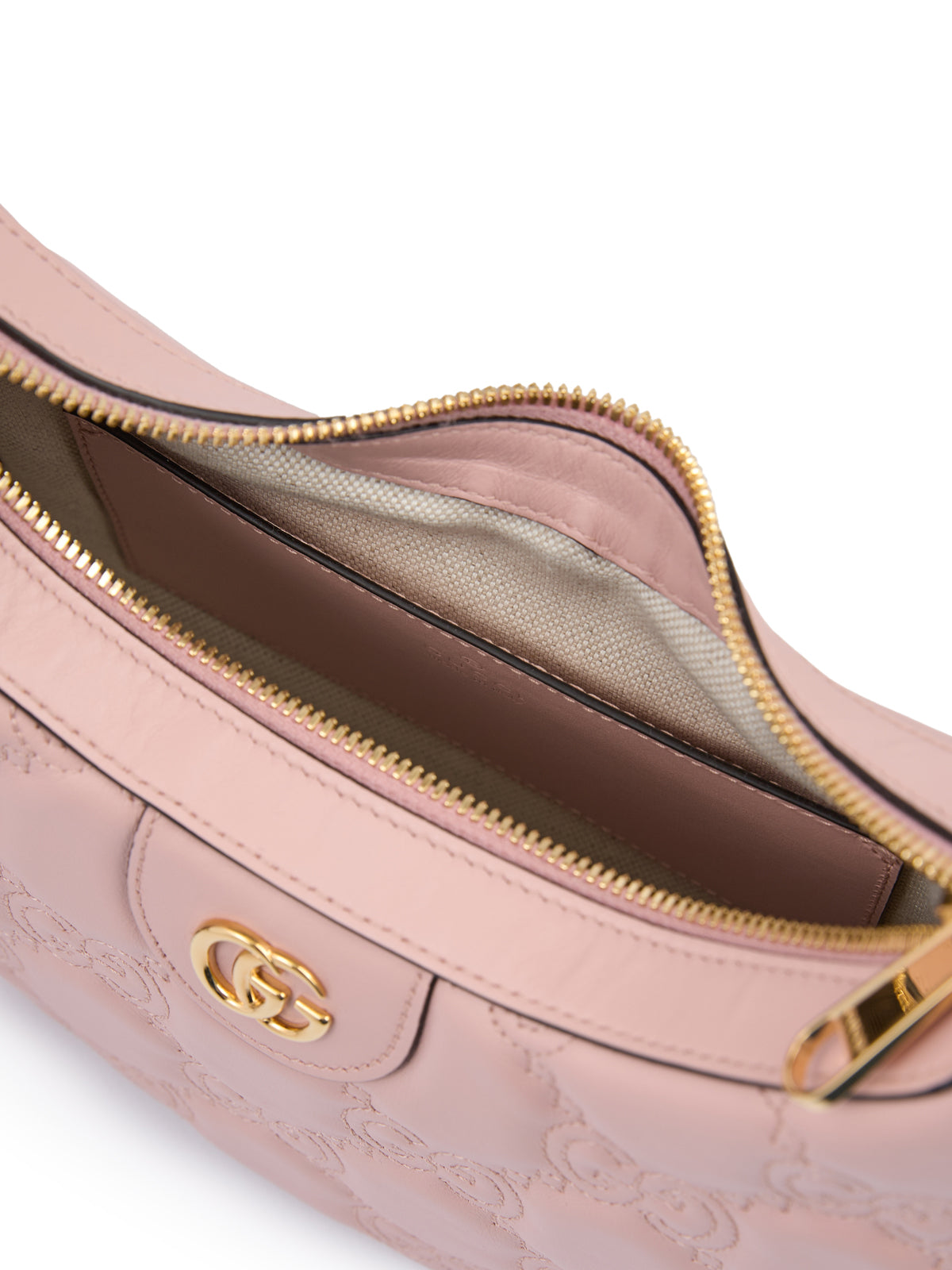 Светлорозова кожена чанта през рамо Gucci