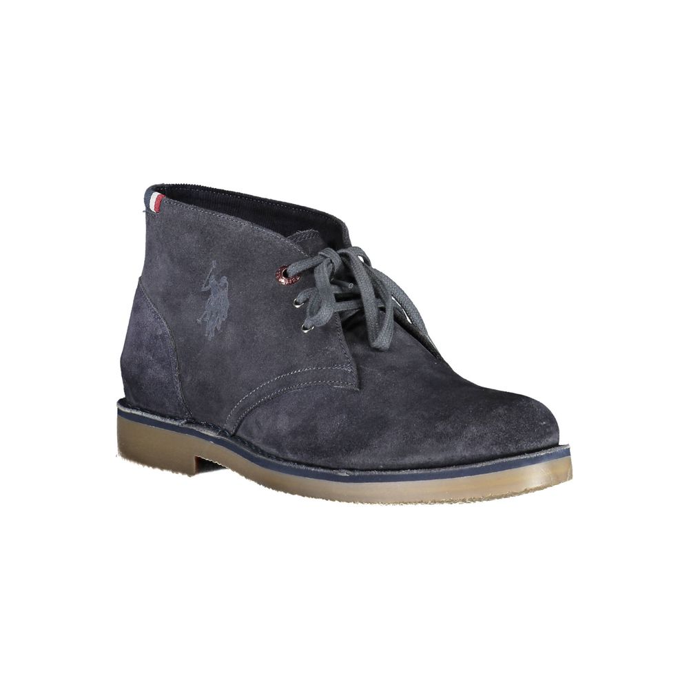 US POLO ASSN. Сини кожени мъжки боти до глезена
