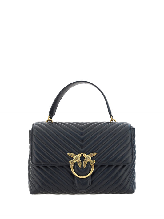 PINKO Elegante schwarze Handtasche aus Kalbsleder