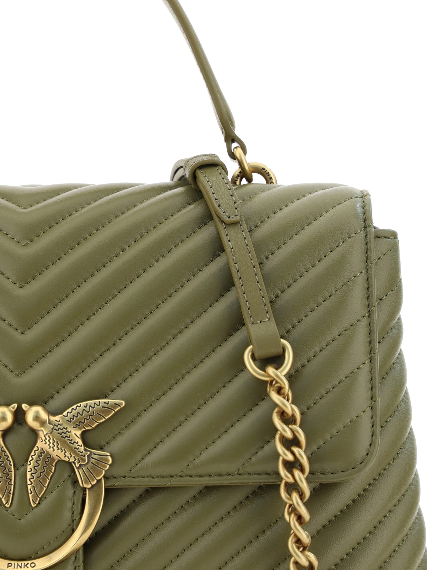 Дамска чанта от телешка кожа PINKO Emerald Elegance