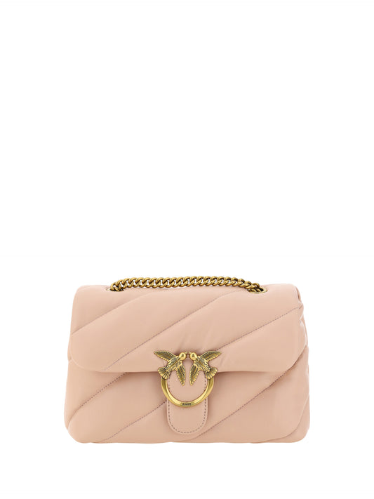PINKO – Elegante, hellrosa, gesteppte Umhängetasche
