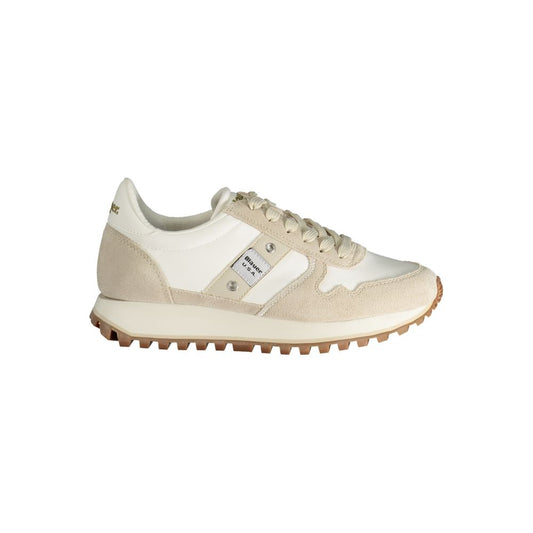Blauer Beige Polyester-Sneaker