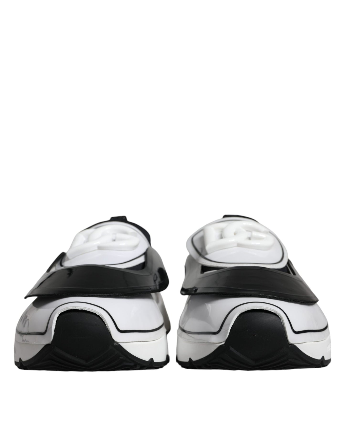 Обувки Dolce &amp; Gabbana White Black Logo Plaque Daymaster Sneakers
