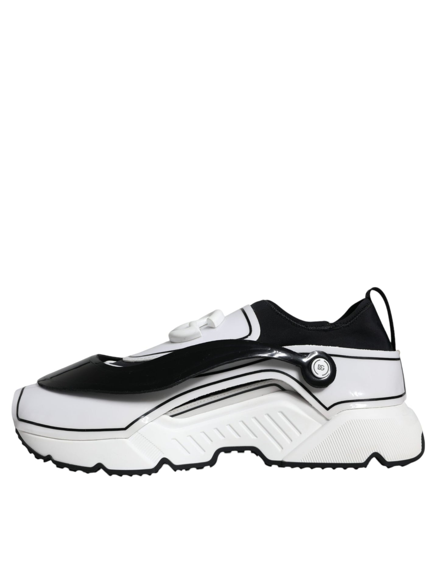 Обувки Dolce &amp; Gabbana White Black Logo Plaque Daymaster Sneakers