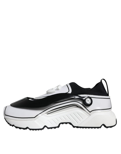 Обувки Dolce &amp; Gabbana White Black Logo Plaque Daymaster Sneakers