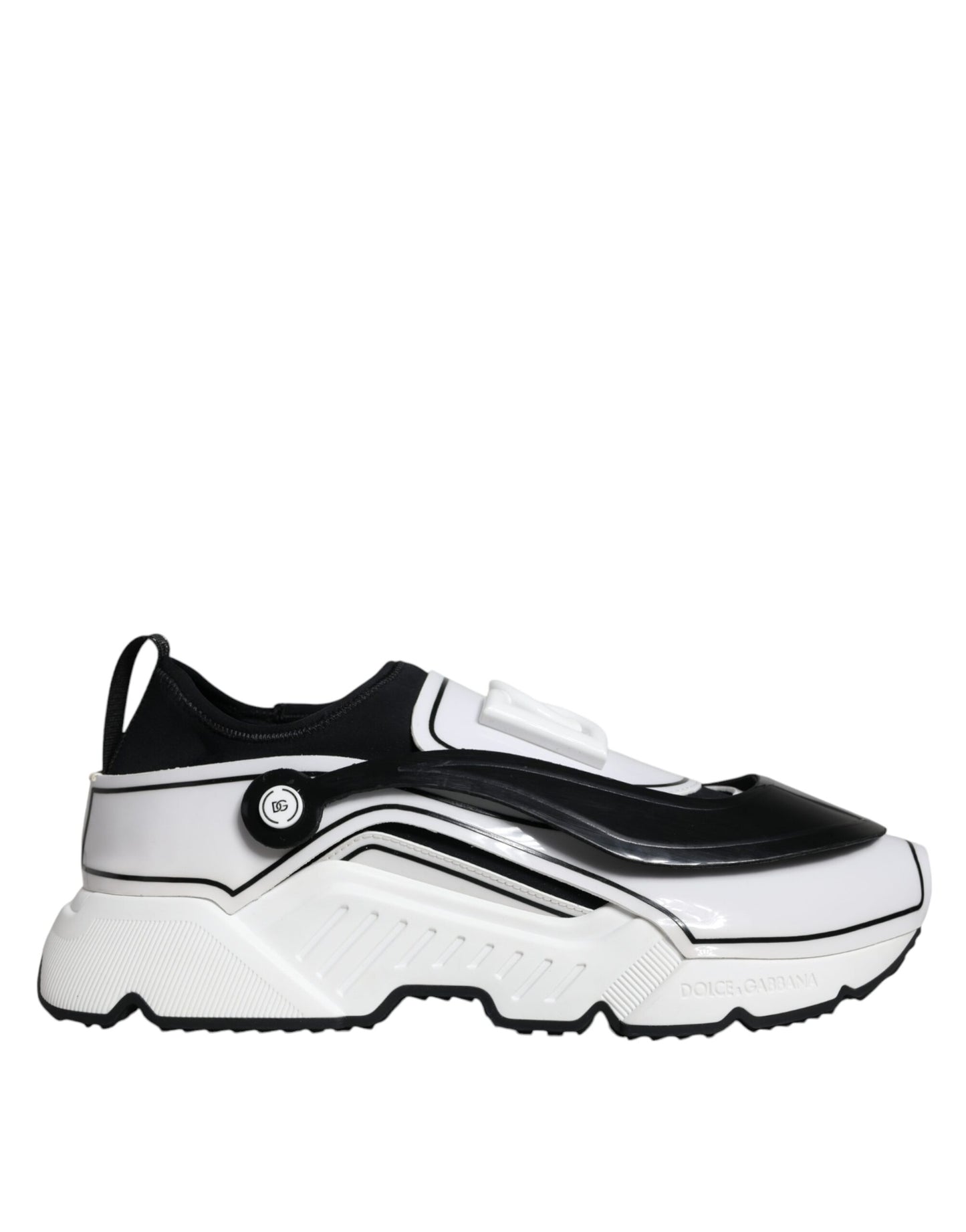 Обувки Dolce &amp; Gabbana White Black Logo Plaque Daymaster Sneakers