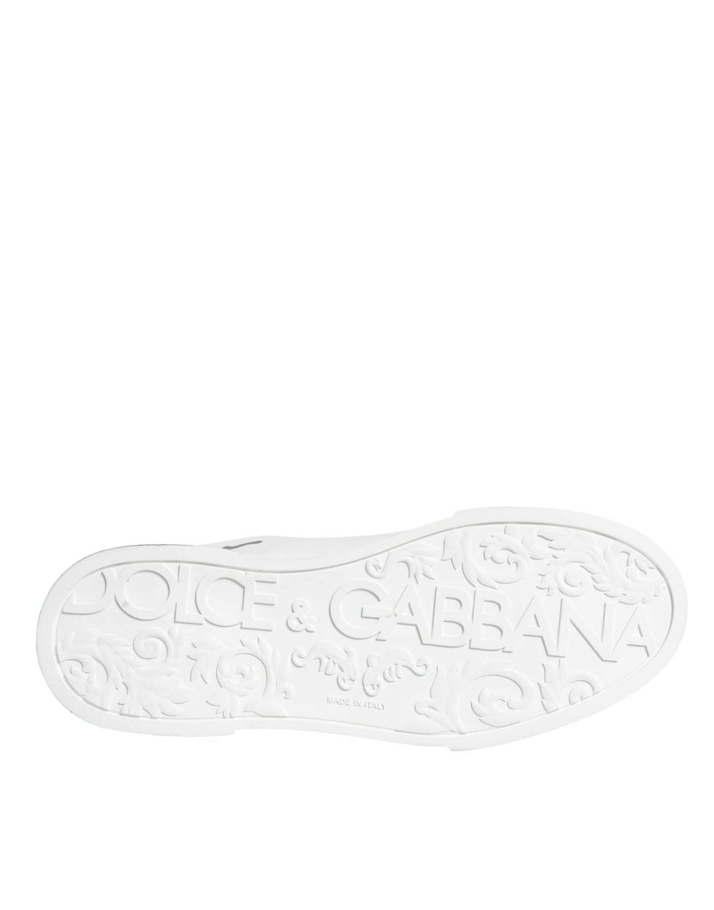 Dolce &amp; Gabbana – Weiße und blaue Leder-Krone-Milano-Sneakers