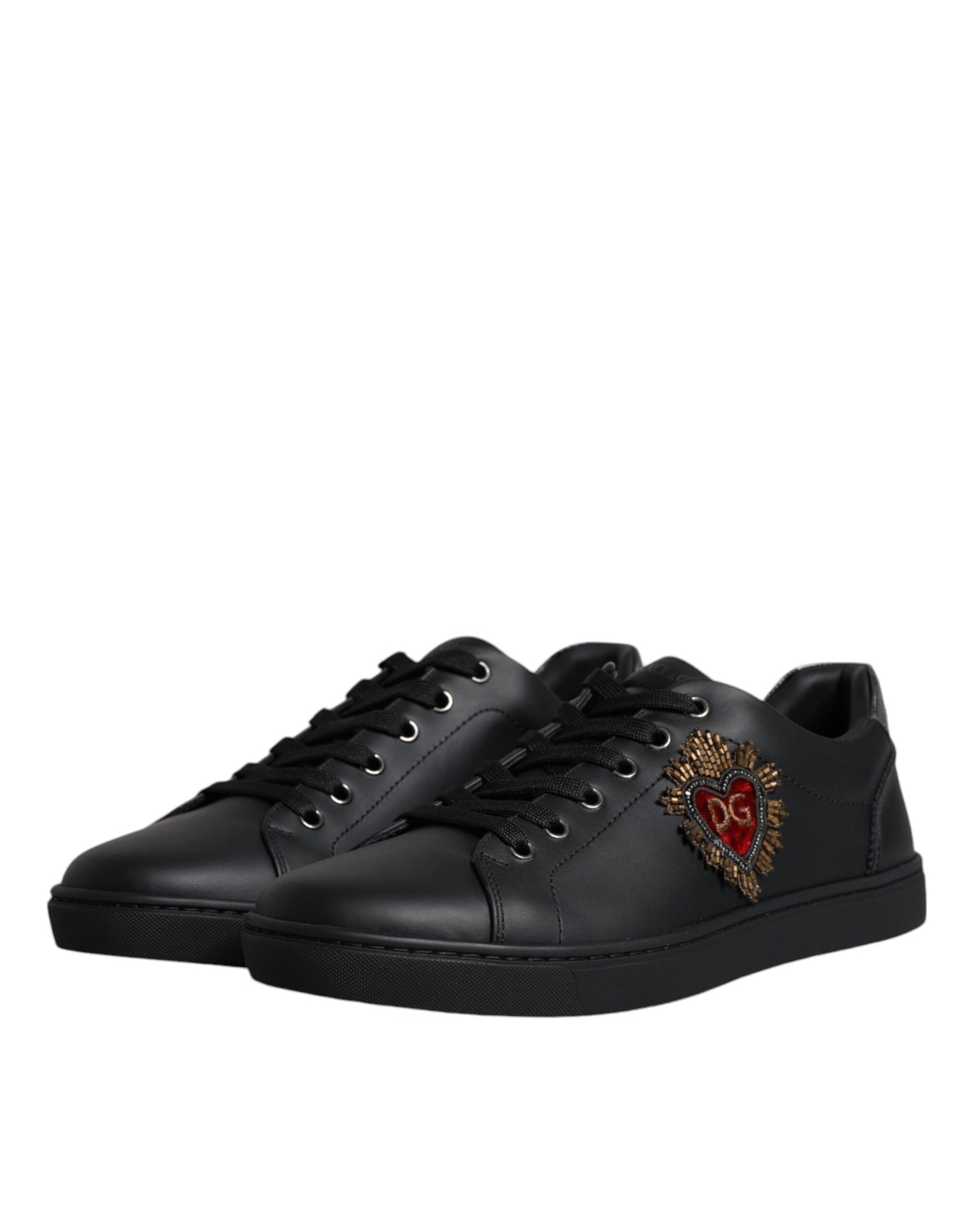 Dolce &amp; Gabbana London Sacred Heart Schwarz Herren Sneakers Schuhe